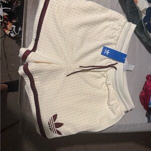 Adidas Originals Cream and Maroon Basketball Shorts